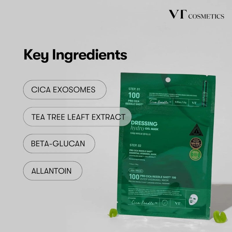 VT Cosmetics Pro Cica Reedle Shot 100 2 Step Hydrogel Mask 4pcs