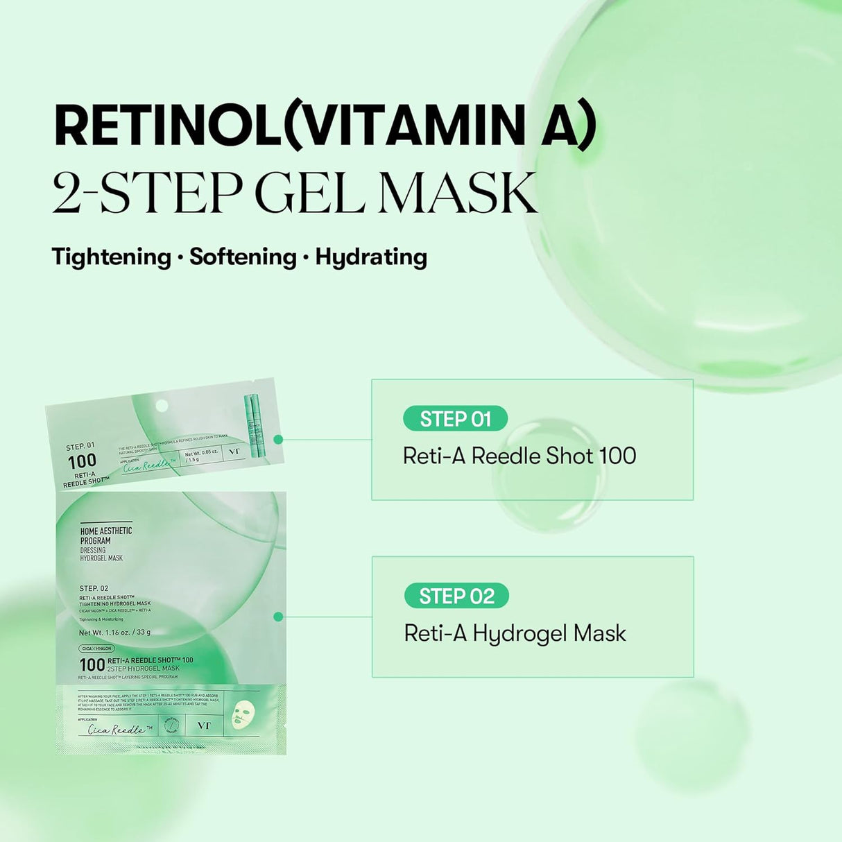 VT Reti-A Reedle Shot 100 2-Step Hydrogel Mask 1pcs
