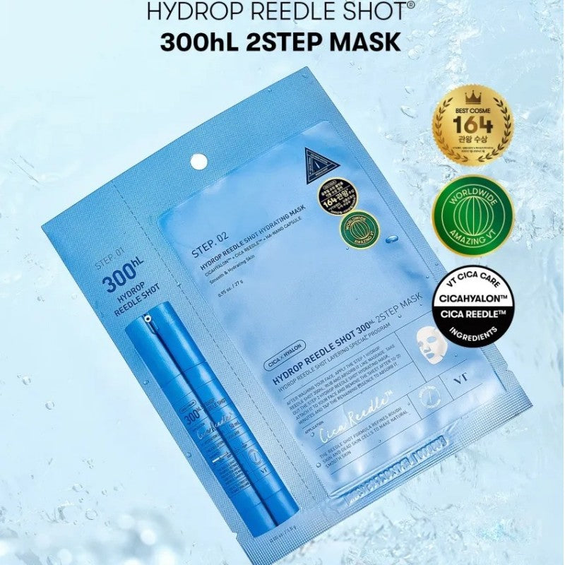 VT Cosmetics Hydrop Reedle Shot 300hL 2-Step Mask 5pcs