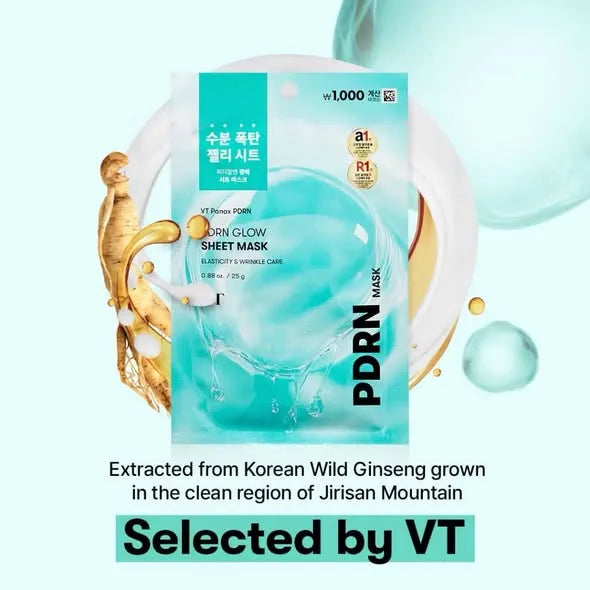 VT PDRN Glow Sheet Mask Elasticity & Wrinkle Care 1pcs