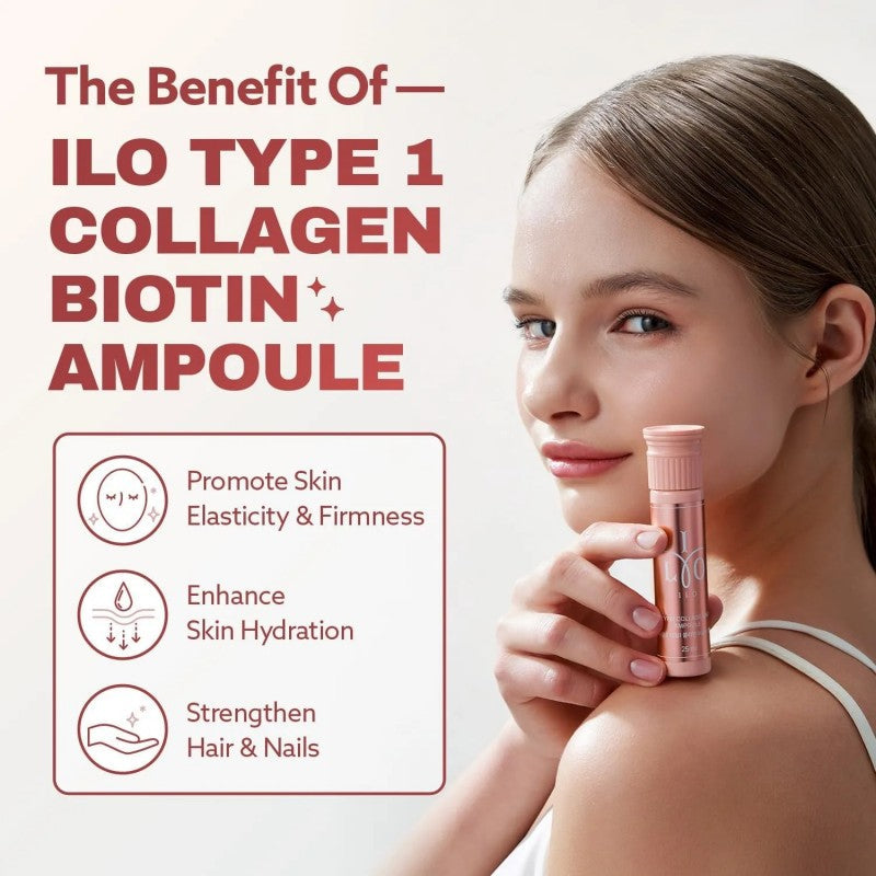 Ilo Type 1 Collagen Biotin Ampoule 28-Day Supply Organza Edition
