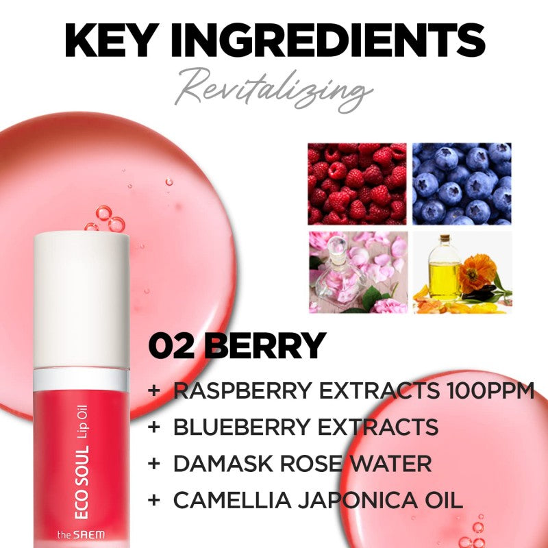 The Saem Eco Soul Lip Oil #02 Berry