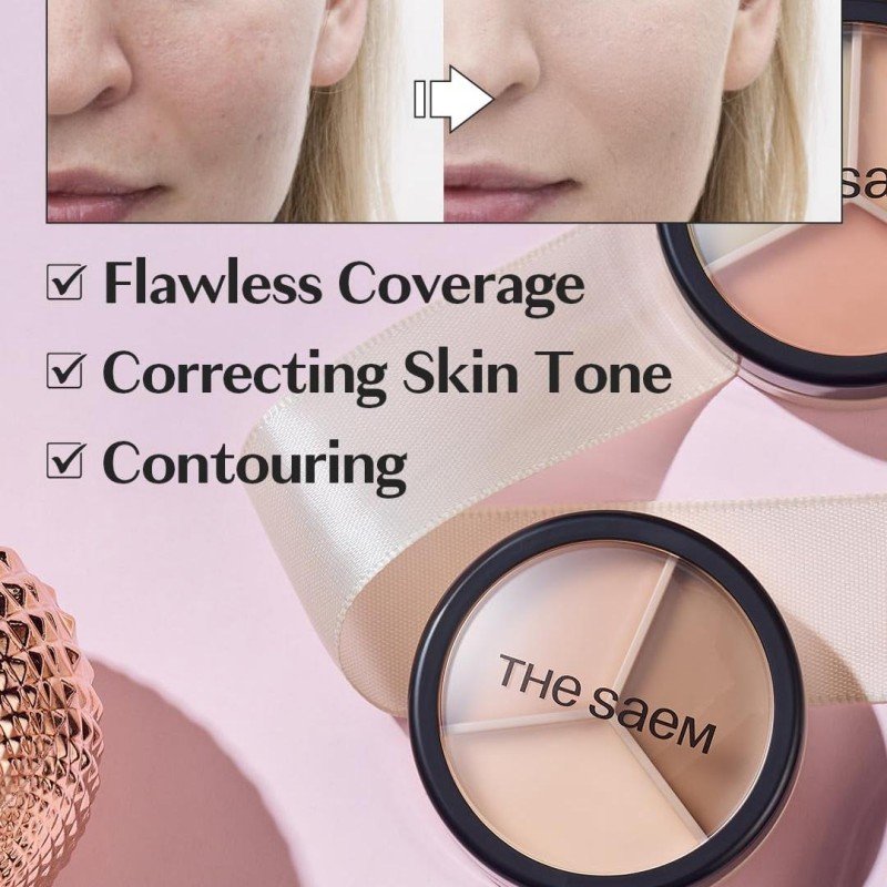 The Saem Cover Perfection Triple Pot Concealer #02 Contour Beige