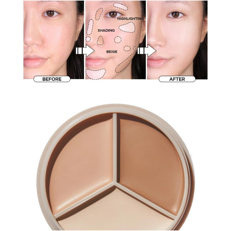 The Saem Cover Perfection Triple Pot Concealer #02 Contour Beige