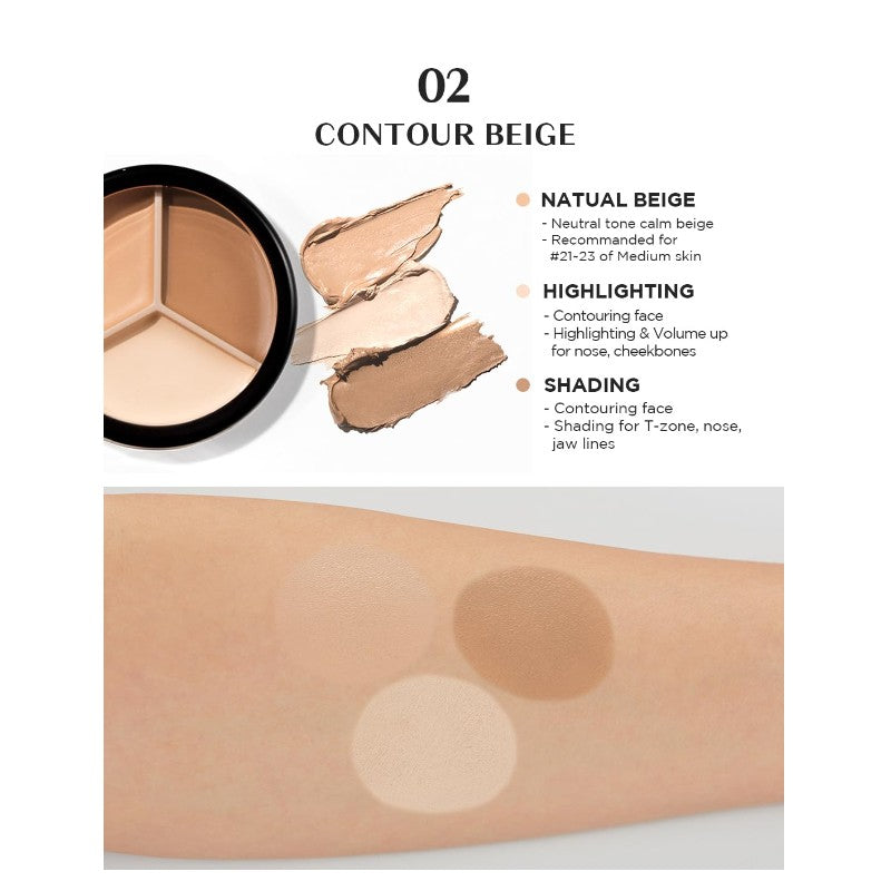 The Saem Cover Perfection Triple Pot Concealer #02 Contour Beige
