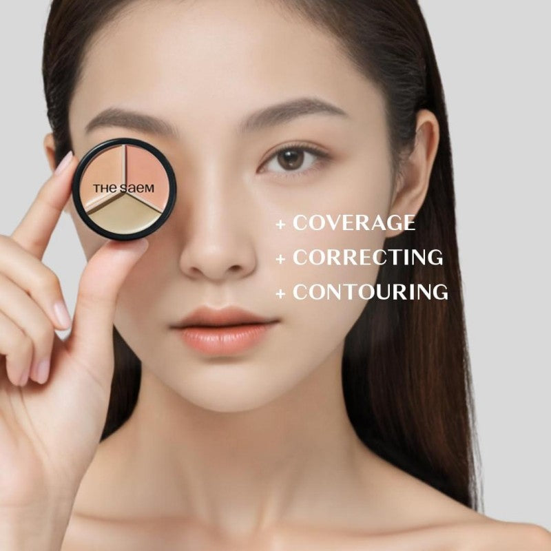 The Saem Cover Perfection Triple Pot Concealer #03 Correct Up Beige
