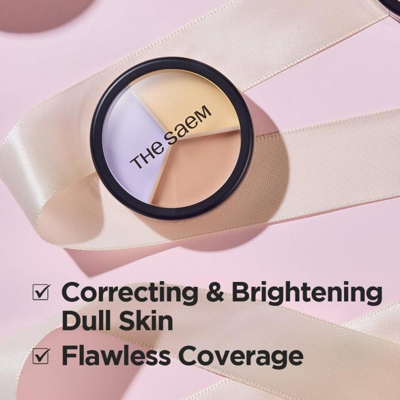 The Saem Cover Perfection Triple Pot Concealer #04 Tone Up Beige