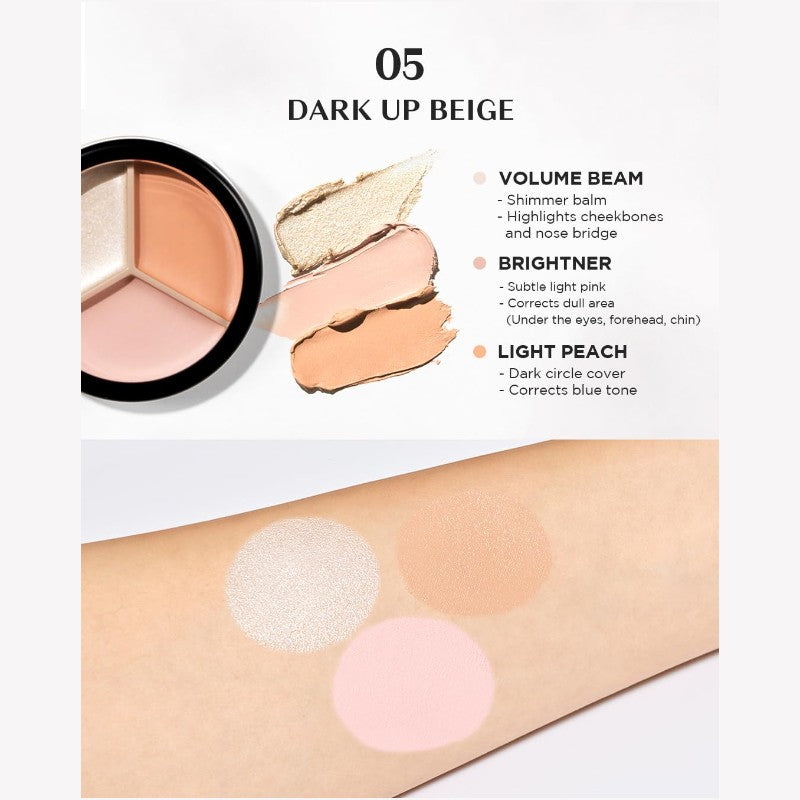 The Saem Cover Perfection Triple Pot Concealer #05 Dark Up Beige