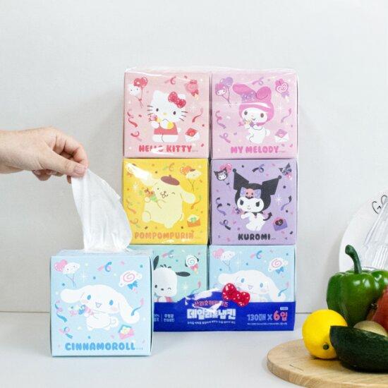Sanrio Facial Tissues Hello Kitty & Friends 130pcs*6