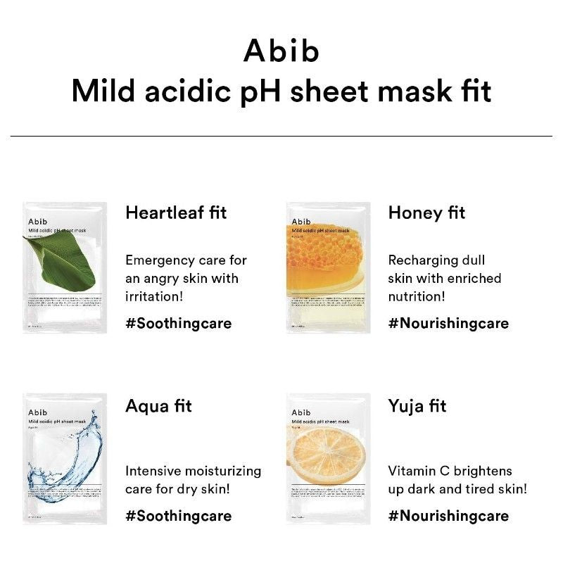 Abib Mild Acidic pH Sheet Mask Aqua Fit 10pcs