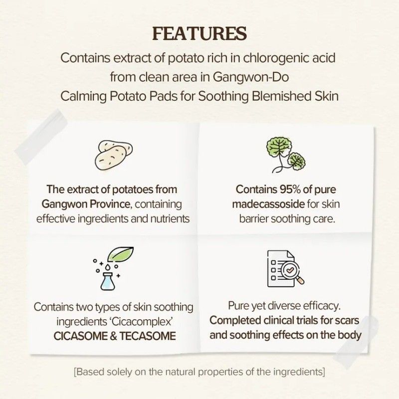 Skinfood Potato Madecassoside Soothing Pad 60+10pcs