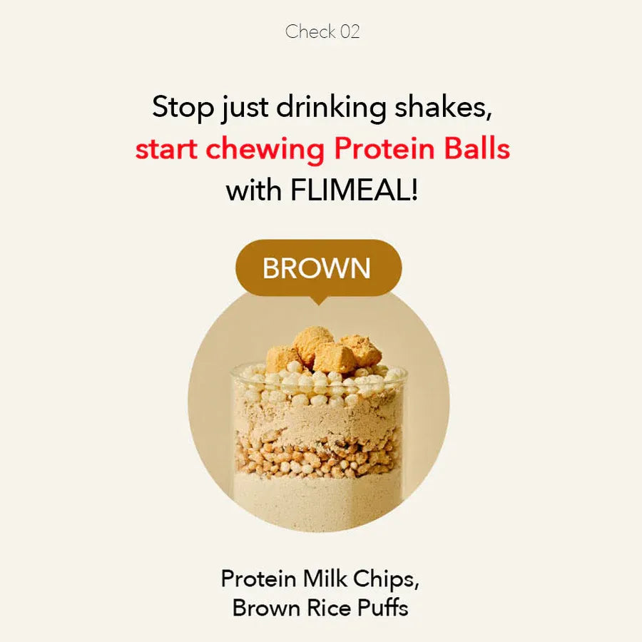 Flimeal Protein Shake Brown Mixed Grain Powder 45g