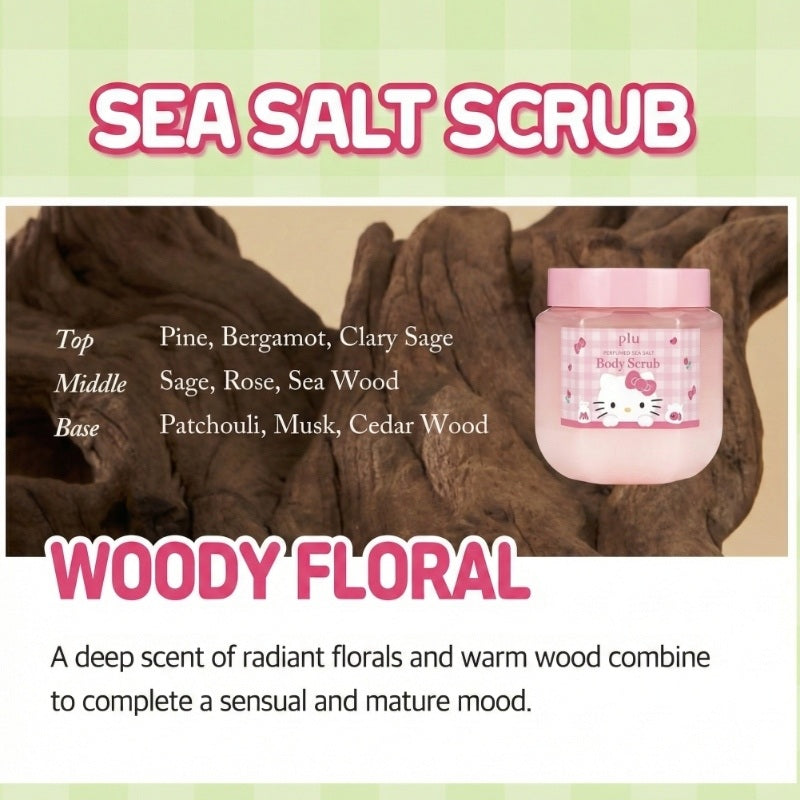 Plu x Hello Kitty Perfumed Sea Salt Body Scrub Woody Floral 600g