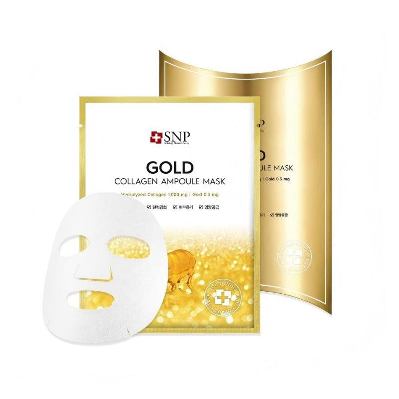SNP Gold Collagen Ampoule Mask 10pcs