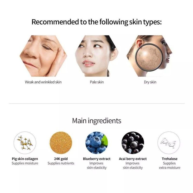 SNP Gold Collagen Ampoule Mask 10pcs