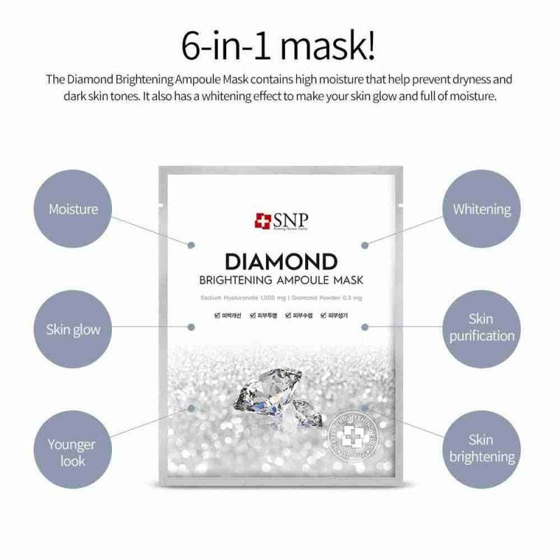 SNP Diamond Brightening Ampoule Mask 10pcs