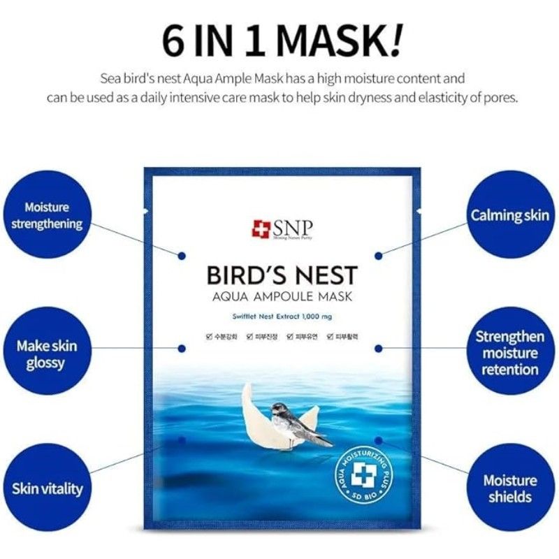 SNP Bird’s Nest Aqua Ampoule Mask 10pcs