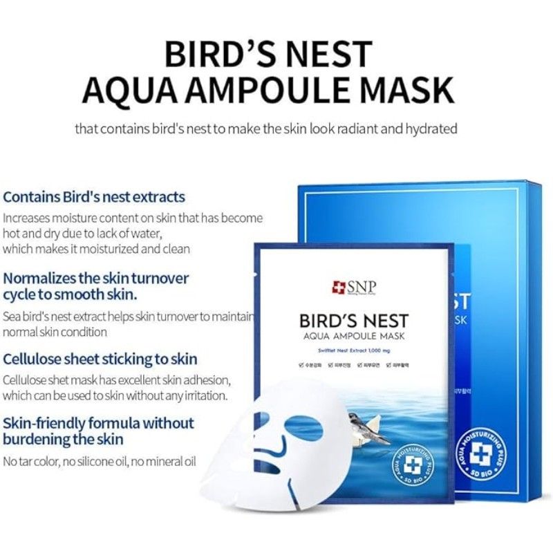 SNP Bird’s Nest Aqua Ampoule Mask 10pcs