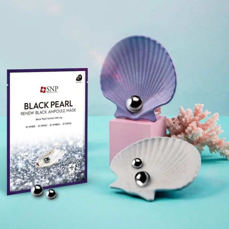 SNP Black Pearl Renew Black Ampoule Mask 10pcs