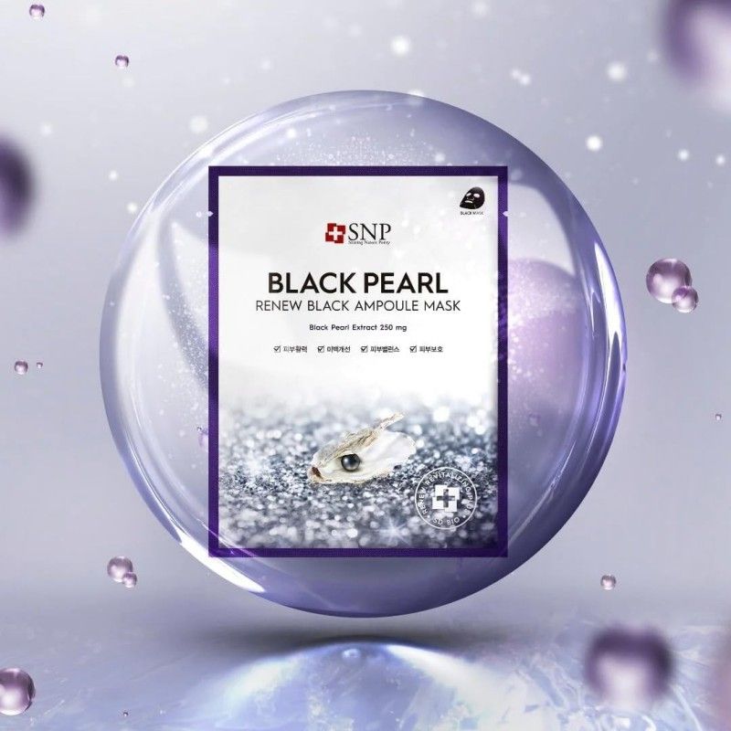 SNP Black Pearl Renew Black Ampoule Mask 10pcs
