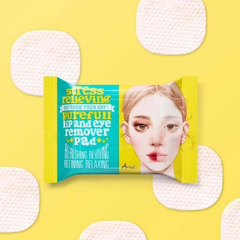 Ariul Stress Relieving Purefull Lip and Eye Remover Pad 30pcs