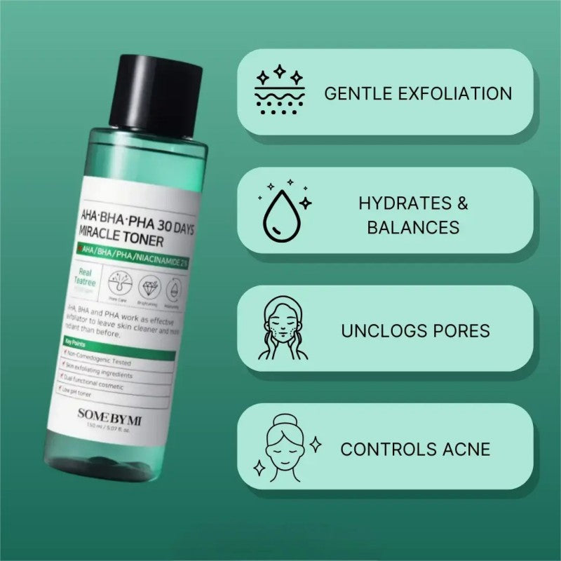 Some By Mi茶树三酸AHA BHA PHA爽肤水温和舒缓 150ml