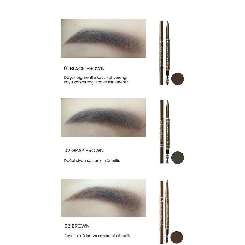 Peripera Speedy Eyebrow Auto Pencil #001 Black Brown