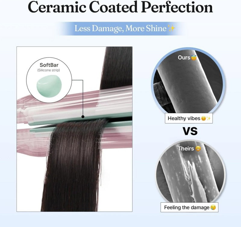 Vodana Mini Flat Iron Small Hair Straightener Blue