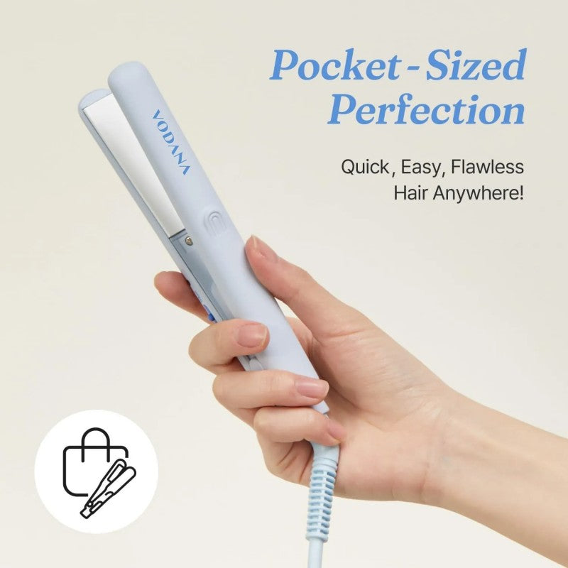 Vodana Mini Flat Iron Small Hair Straightener Blue