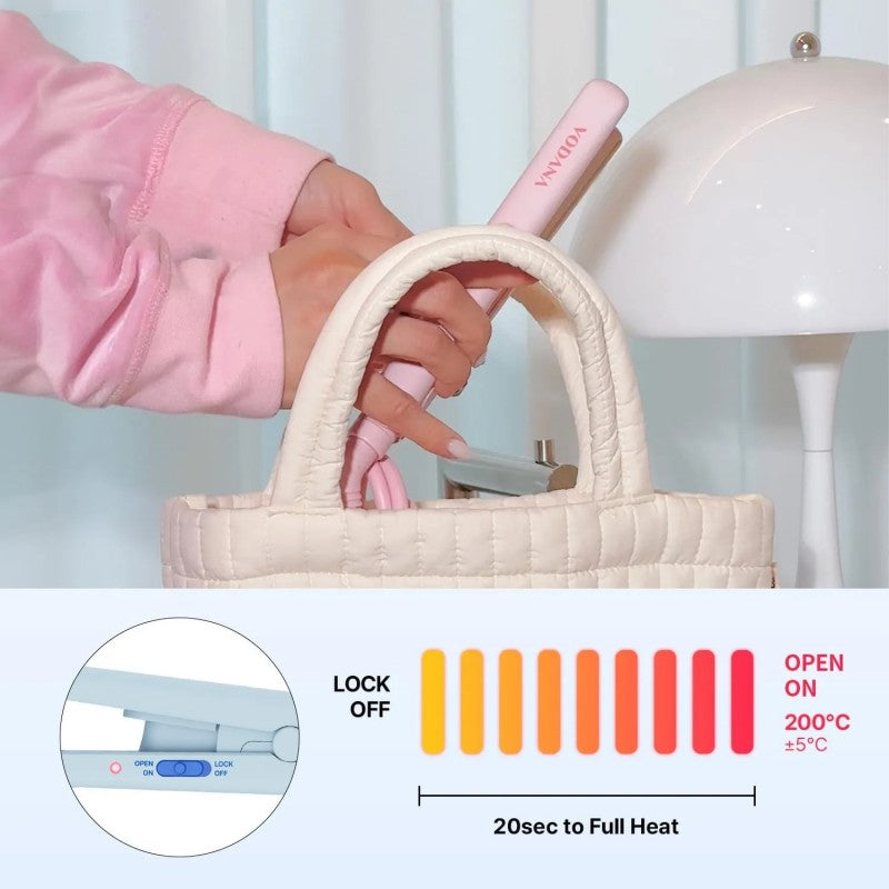 Vodana Mini Flat Iron Small Hair Straightener Blue