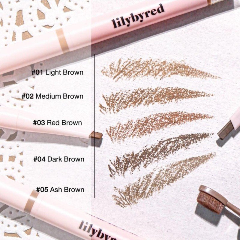 Lilybyred Hard Flat Eyebrow Pencil #02 Medium Brown