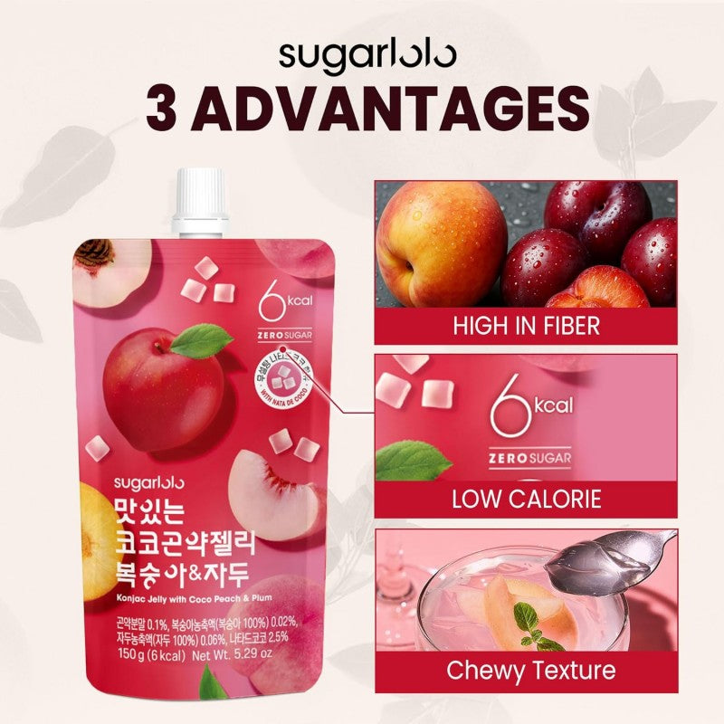 Sugarlolo Coco Konjac Jelly Peach & Plum 150g