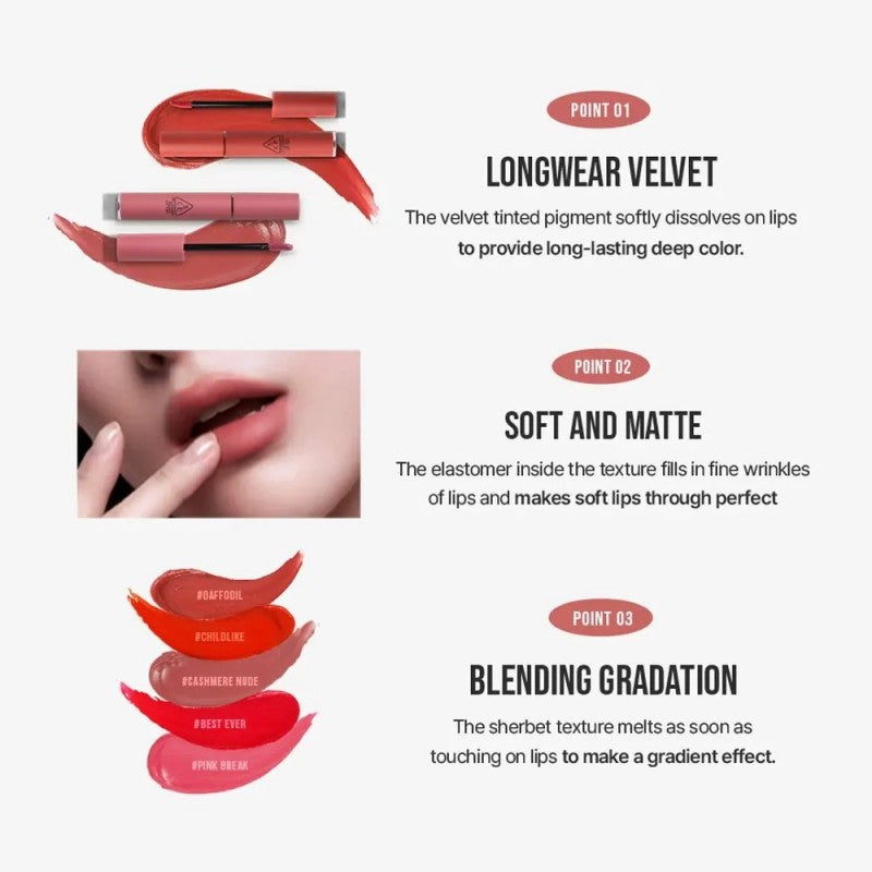 3CE Velvet Lip Tint #Best Ever