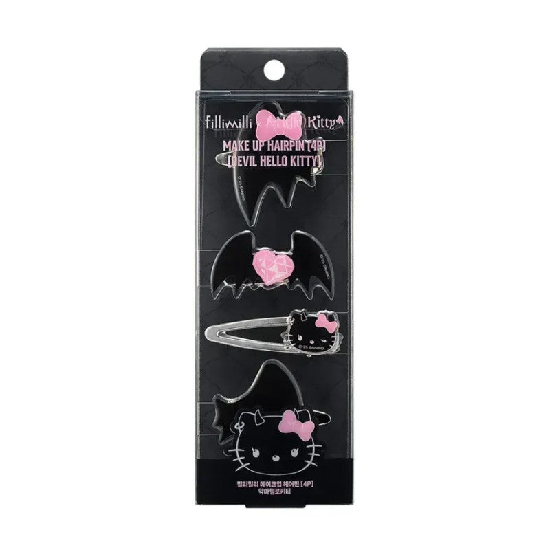 Fillimilli Hair Clip Set Devil Hello Kitty 4pcs