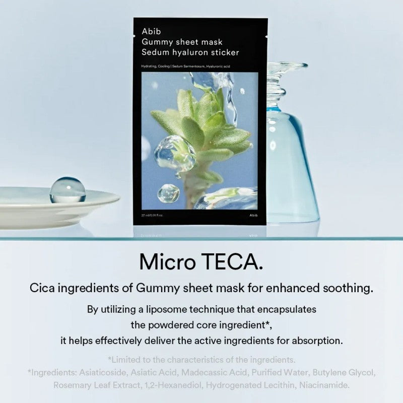 Abib Gummy Sheet Mask Sedum Hyaluron Sticker 10pcs