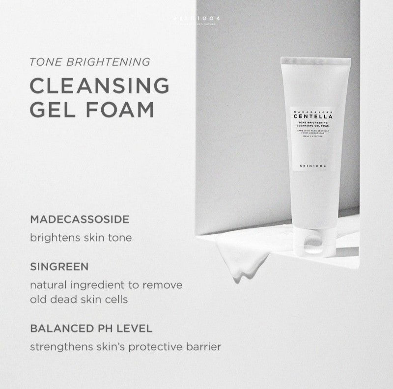 Skin1004 Madagascar Centella Tone Brightening Cleansing Gel Foam 125ml