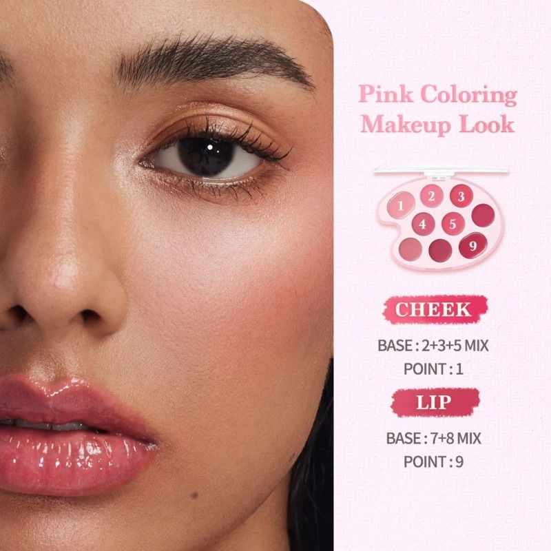 Dasique Mood Painting Lip & Cheek Palette #03 Pink Coloring