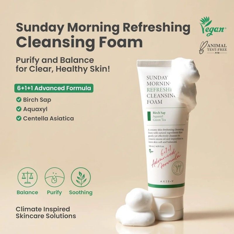 Axis-Y Sunday Morning Refreshing Cleansing Foam 120ml
