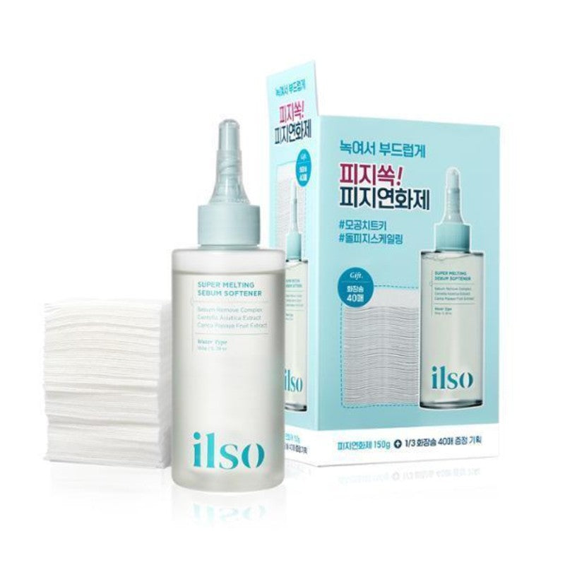 Ilso Super Melting Sebum Softener Pore Cleansing Solution 150ml + Cotton Pad 40pcs