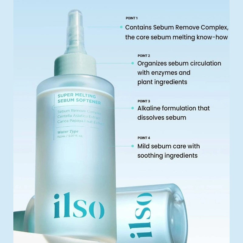 Ilso Super Melting Sebum Softener Pore Cleansing Solution 150ml + Cotton Pad 40pcs