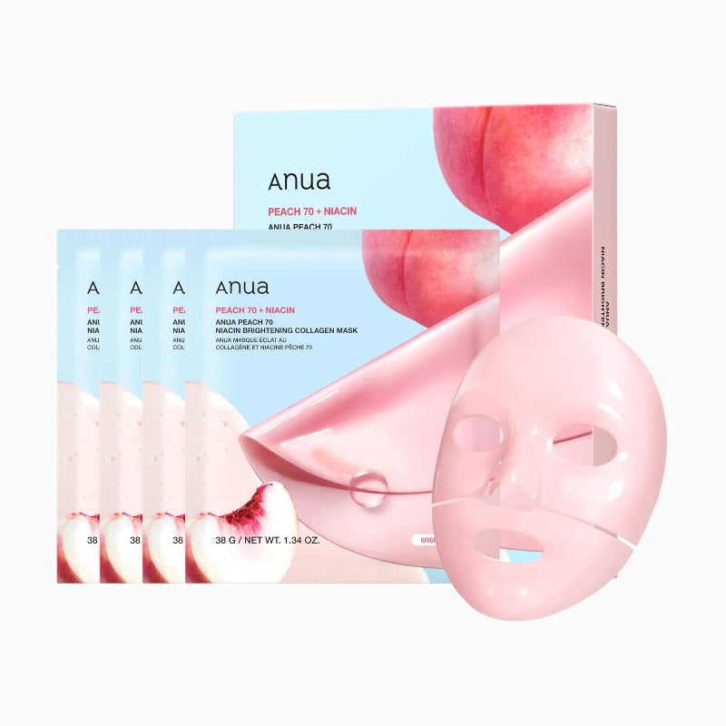Anua Peach 70 Niacin Brightening Collagen Mask 4pcs