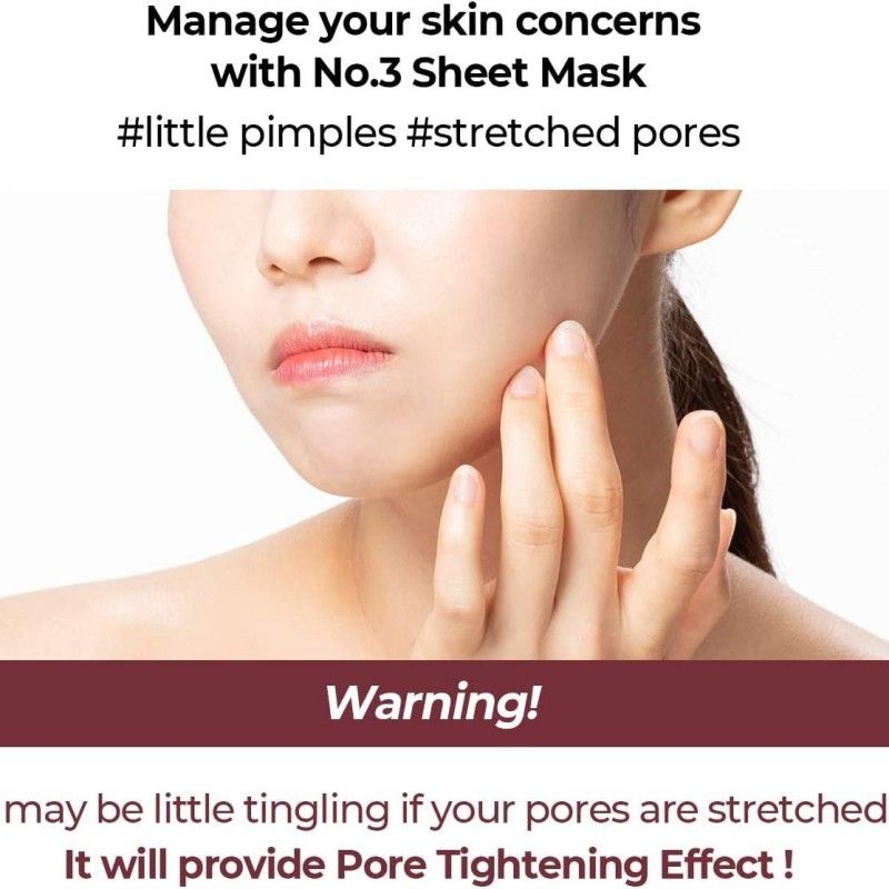 Numbuzin No.3 Tingle-Pore Softening Sheet Mask 5pcs