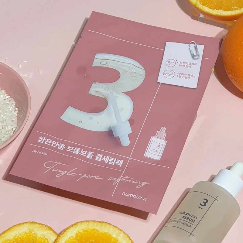 Numbuzin No.3 Tingle-Pore Softening Sheet Mask 5pcs