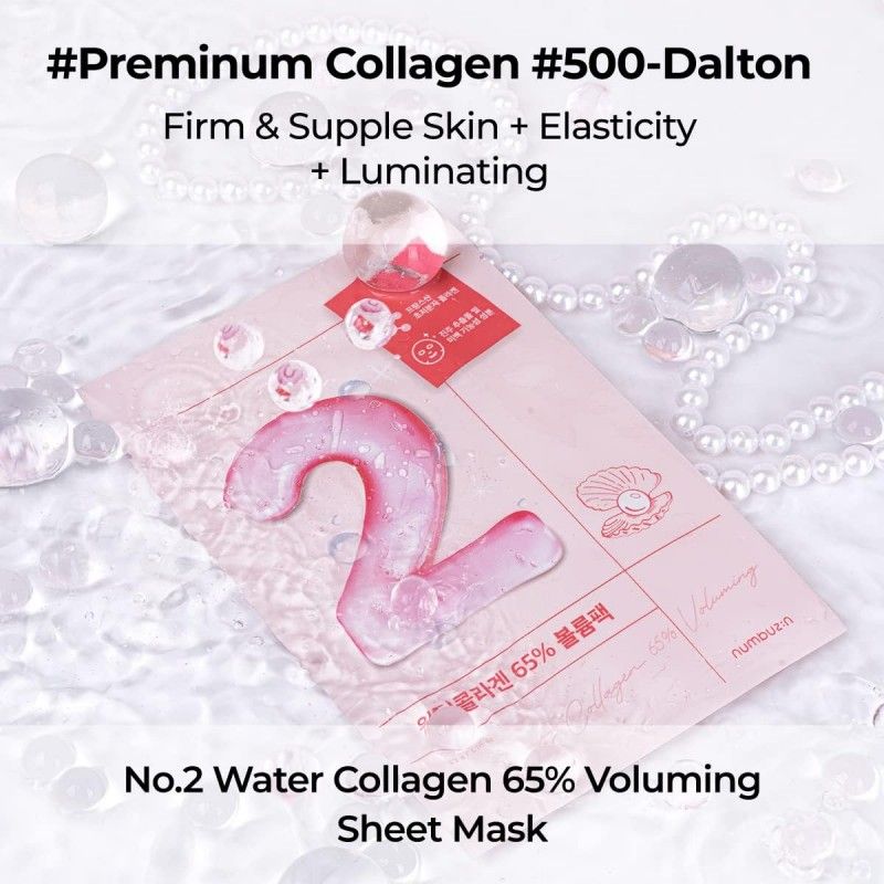 Numbuzin No.2 Water Collagen 65% Voluming Sheet Mask 1pcs