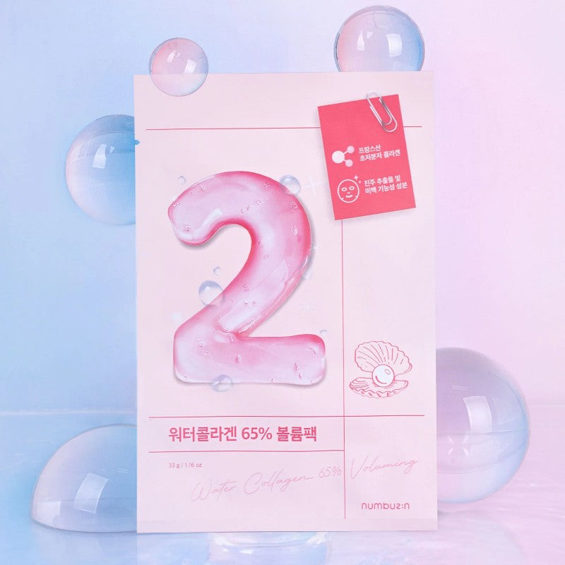 Numbuzin No.2 Water Collagen 65% Voluming Sheet Mask 4pcs