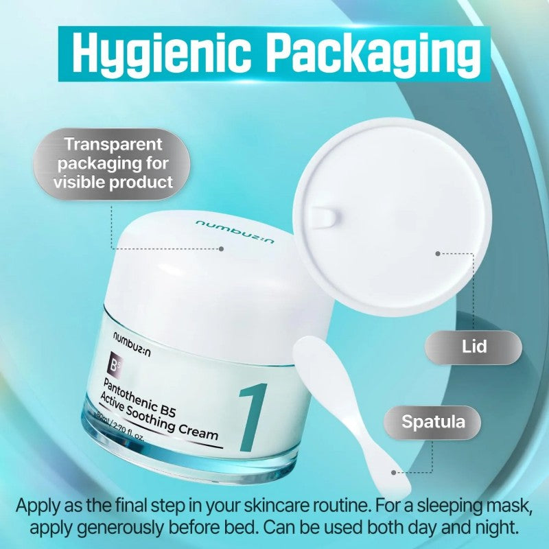 Numbuzin No.1 Pantothenic B5 Active Soothing Cream 80ml (+Pad 6pcs)