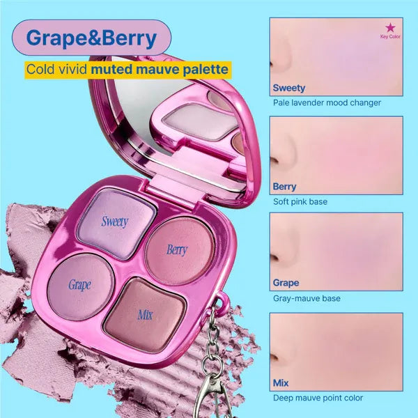 Fwee Pocket Cheek Palette #CP04 Grape & Berry 9.6g