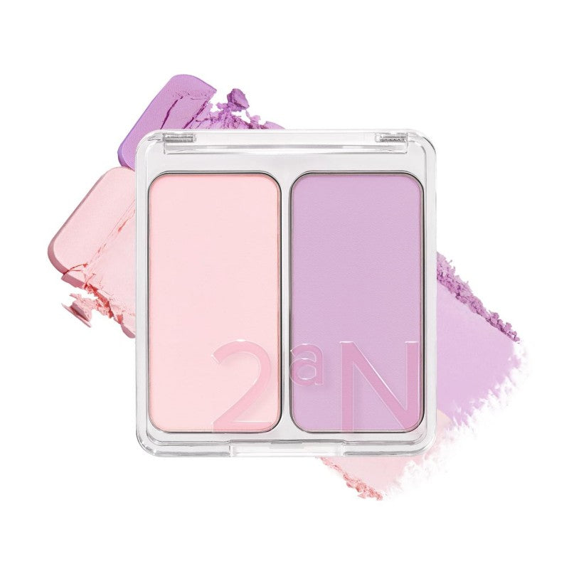 2aN Dual Color Face Blusher #01 Cotton Candy Violet