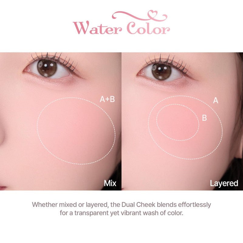 2aN Dual Color Face Blusher #01 Cotton Candy Violet