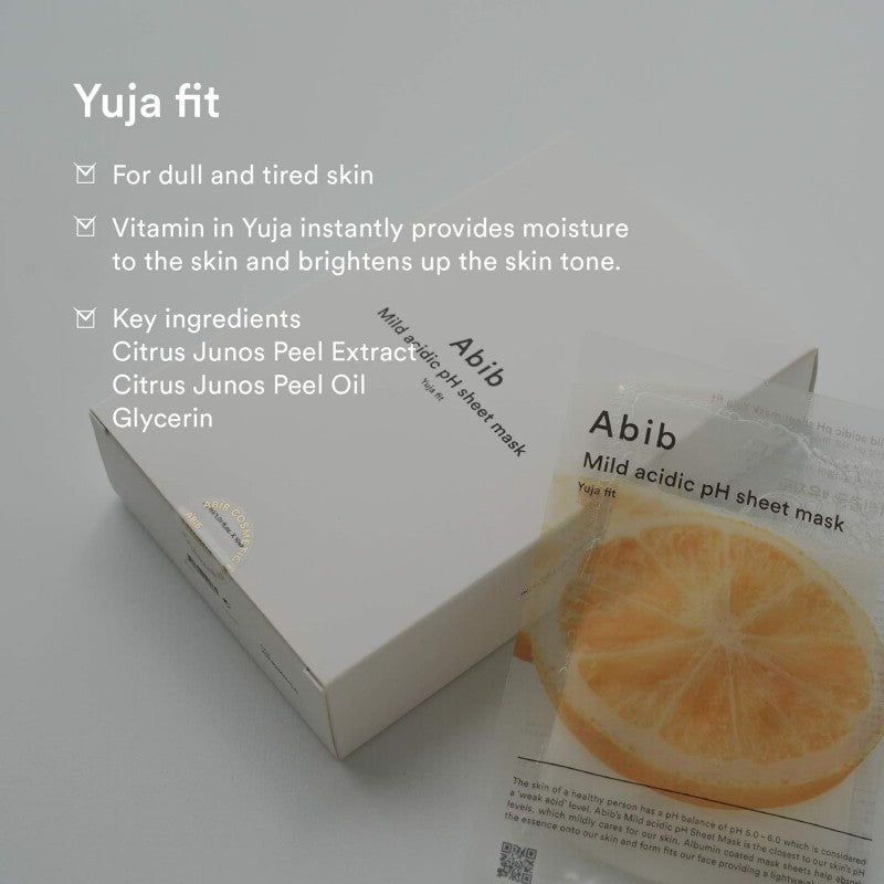 Abib Mild Acidic PH Sheet Mask Yuja Fit 1pcs